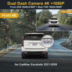Fitcamx Used Dual 4K+1080P Dash Cam Adapts for Cadillac Escalade 2021-2026