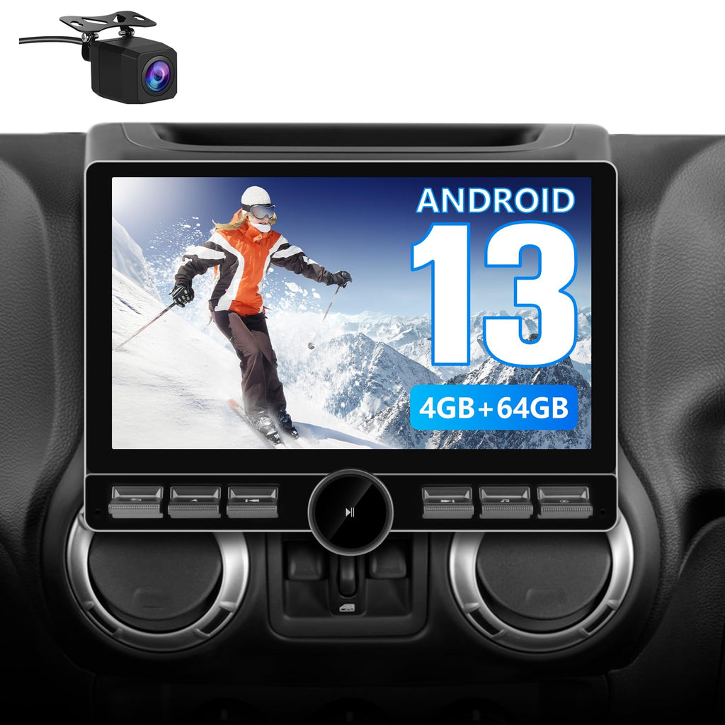 Car Radio for Jeep Wrangler JK 2007-2018, 8 Core+64GB, Backup Camera