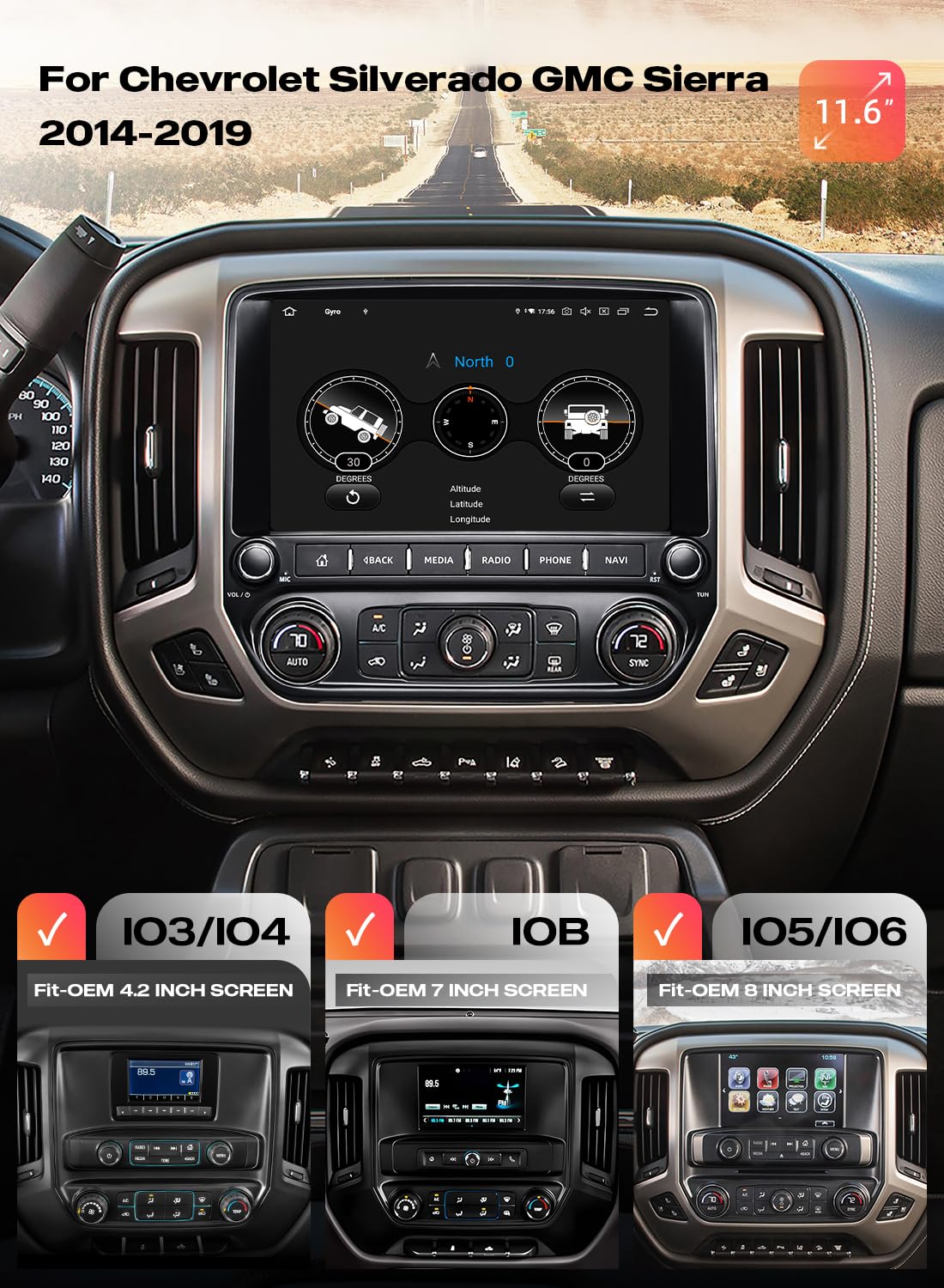 Dasaita Android 13 Car Stereo for 2014-2019 Chevy Silverado GMC Sierra