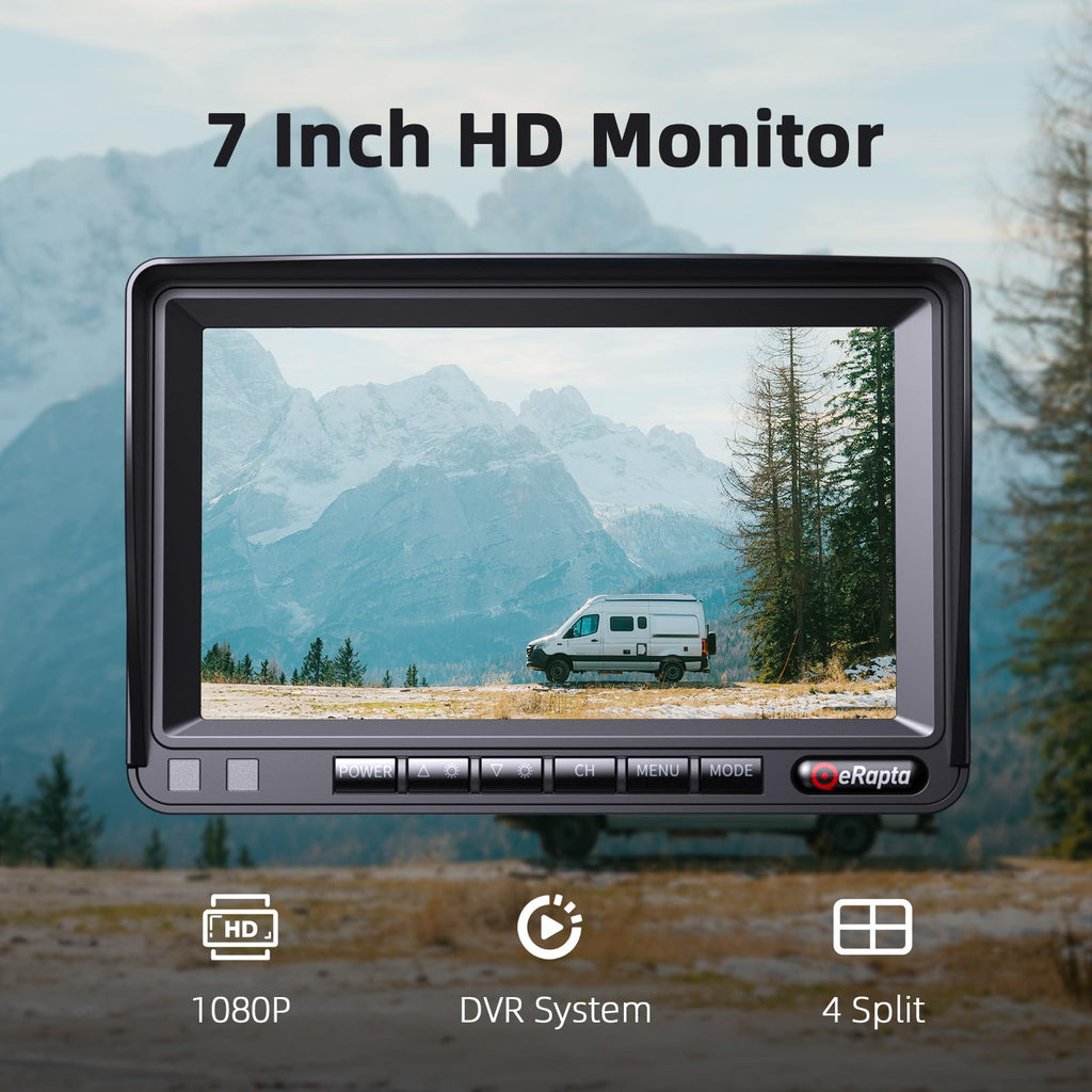 HD 1080p Backup Camera System Kit, 7-inch Reversing Monitor