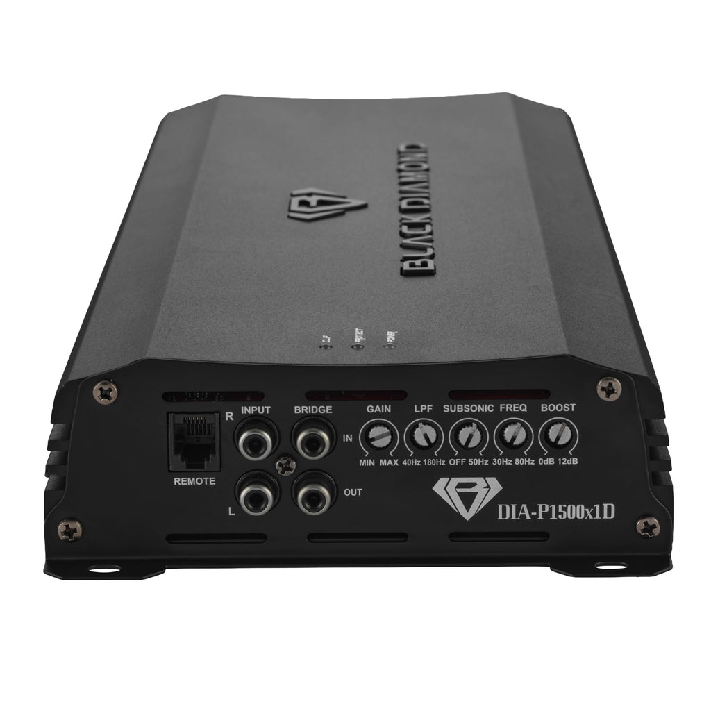 Black Diamond DIA-P1500x1D Car Audio Amplifier Class D 1 Channel Monoblock Amp 1500 Watts RMS, Remote Level Control Included