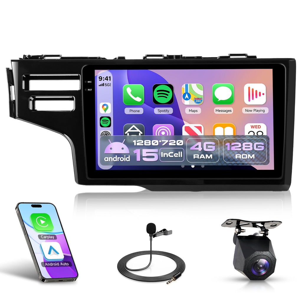 Rimoody 4G+128G Android 15 Car Radio Stereo for Honda Fit 2014-2018