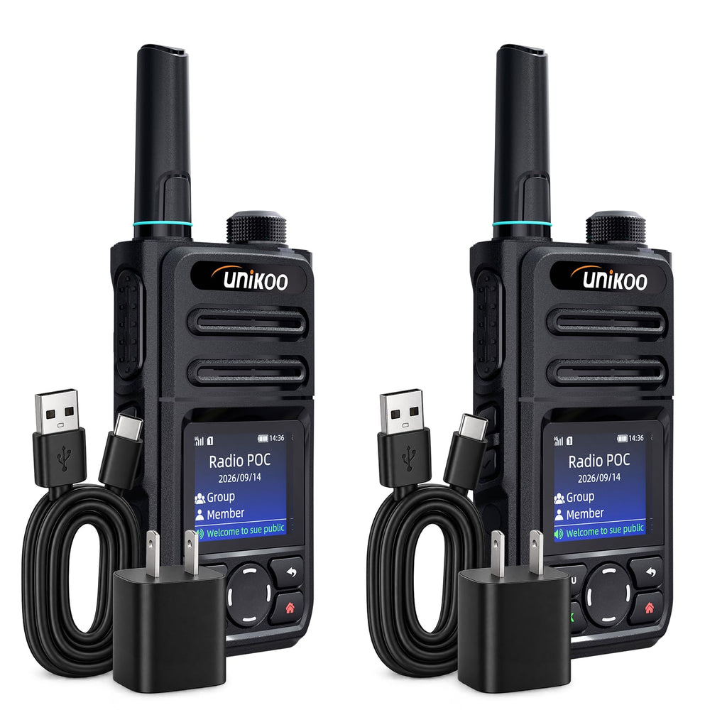 4G LTE PoC Radios Global Unlimited Range Walkie Talkies, Nationwide PTT Two Way Radios 2 Pack,