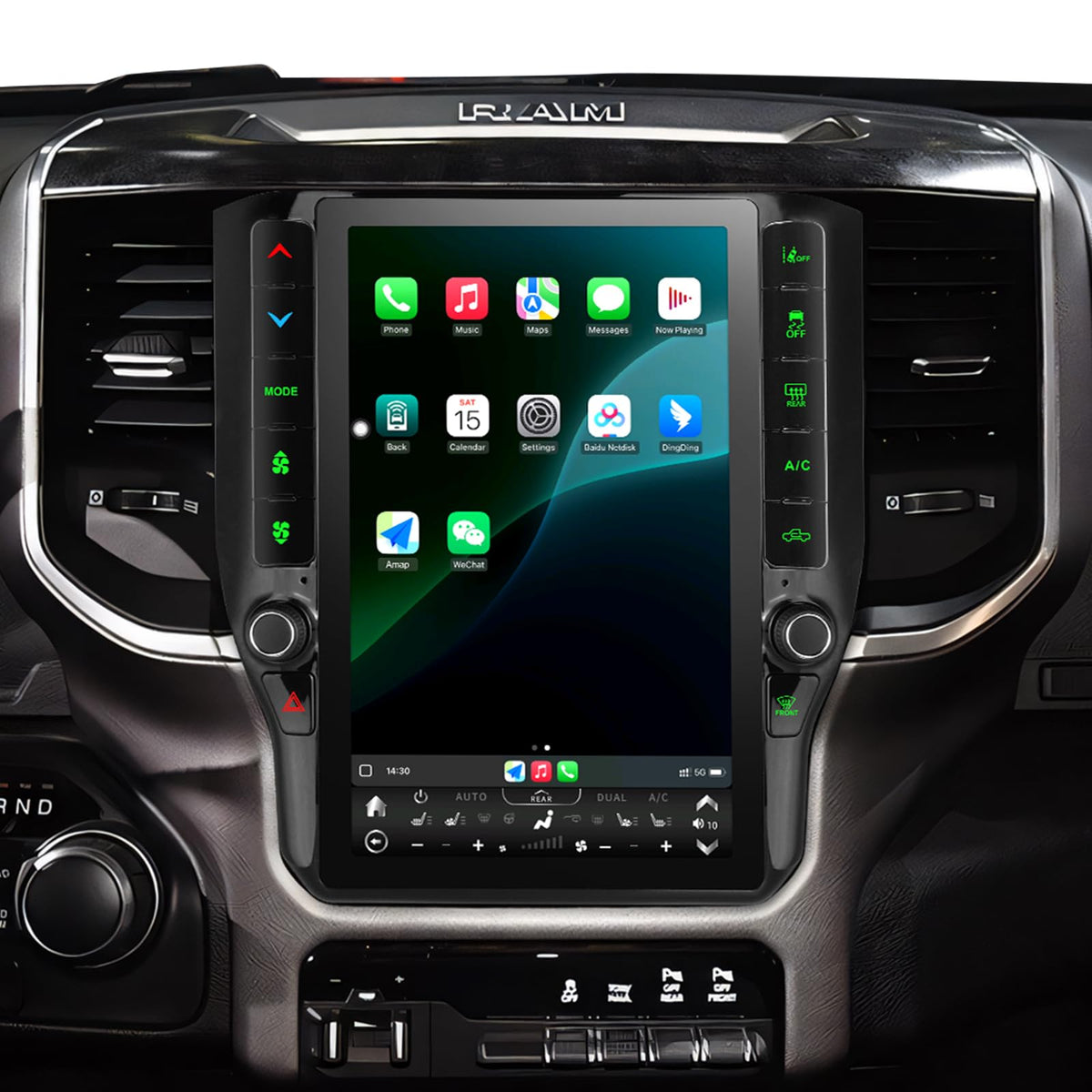 8 Cores 6+128G Radio Upgrade, 2019-2024 for Dodge Ram 1500 2500 3500 Truck Radio Upgrade,12.1 inch Vertical Touchscreen Support Wireless CarPlay Android Auto GPS Bluetooth FM SWC