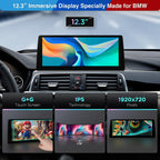 XTRONS 12.3 Inch Android 14 Snapdragon 680 Car Stereo for BMW F30/F31/F32/F33/F34/F35/F36 (2013-2016) NBT iDrive 4.0, IPS Touch Screen 8+128GB Car Radio GPS Navigation Wireless CarPlay Android Auto