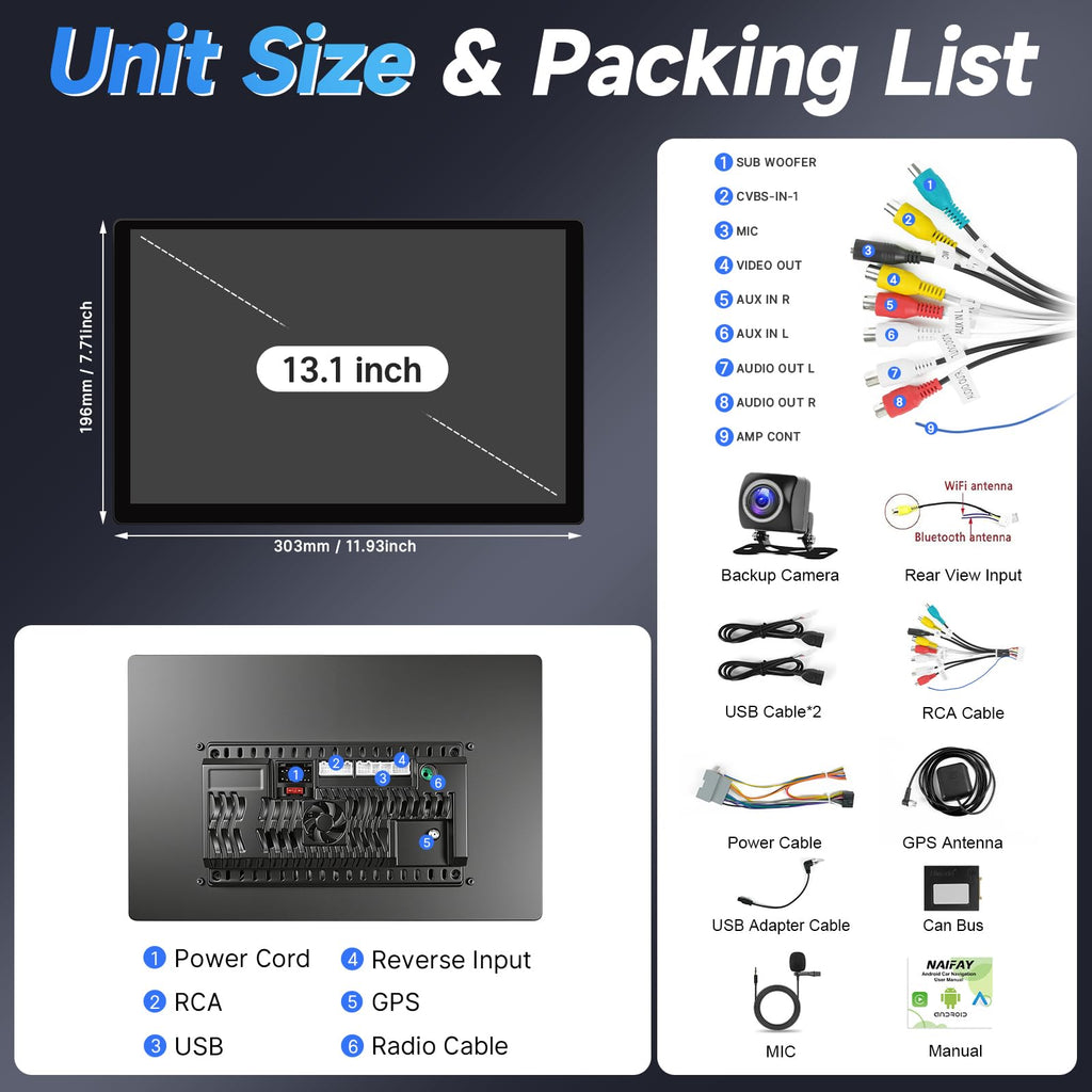 8Core 4G+64G Android 13 Car Stereo for Jeep Wrangler 2007-2018