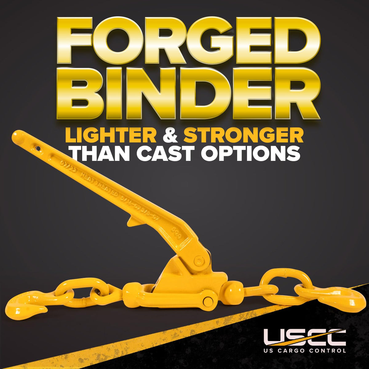 US Cargo Control Lever Binders 5/16" - 3/8" (4-Pack), 6,600 LBS Working Load Limit, Use Recoilless Lever-Style Load Binders with 5/16" Grade 70, 80, 100, & 120 Chain and 3/8" Grade 70 Chain