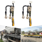 2PCS Ratcheting Chain Load Binder, Yellow, Load 6600lbs, 3/8-1/2in
