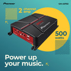 Pioneer GM-A3702 500W Max Class AB Bridgeable 2-Channel Car Amplifier (Pack of 6)