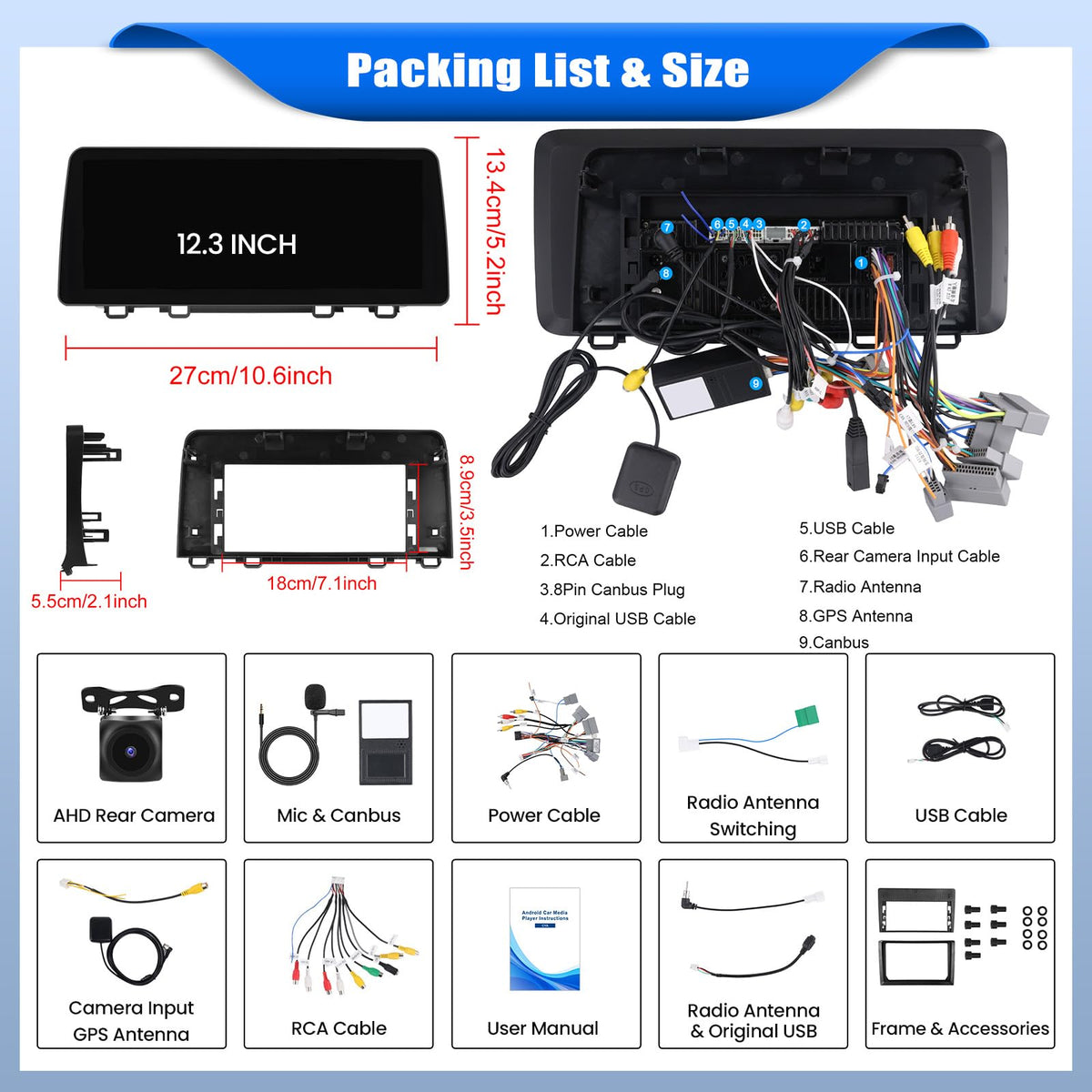 [4+64G] 8-Core 12.3 Inch Android 15 Car Stereo for Honda CRV 2017-2022