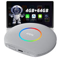 CB6 CarPlay AI Box & Android AI Box, Wireless CarPlay/AndroidAuto Adapter, Plug & Play CarWave Car Smart Box with AI DriveChat, GPS Track, Android 13, 2 BT, 4G LTE, 4G+64G, Silver