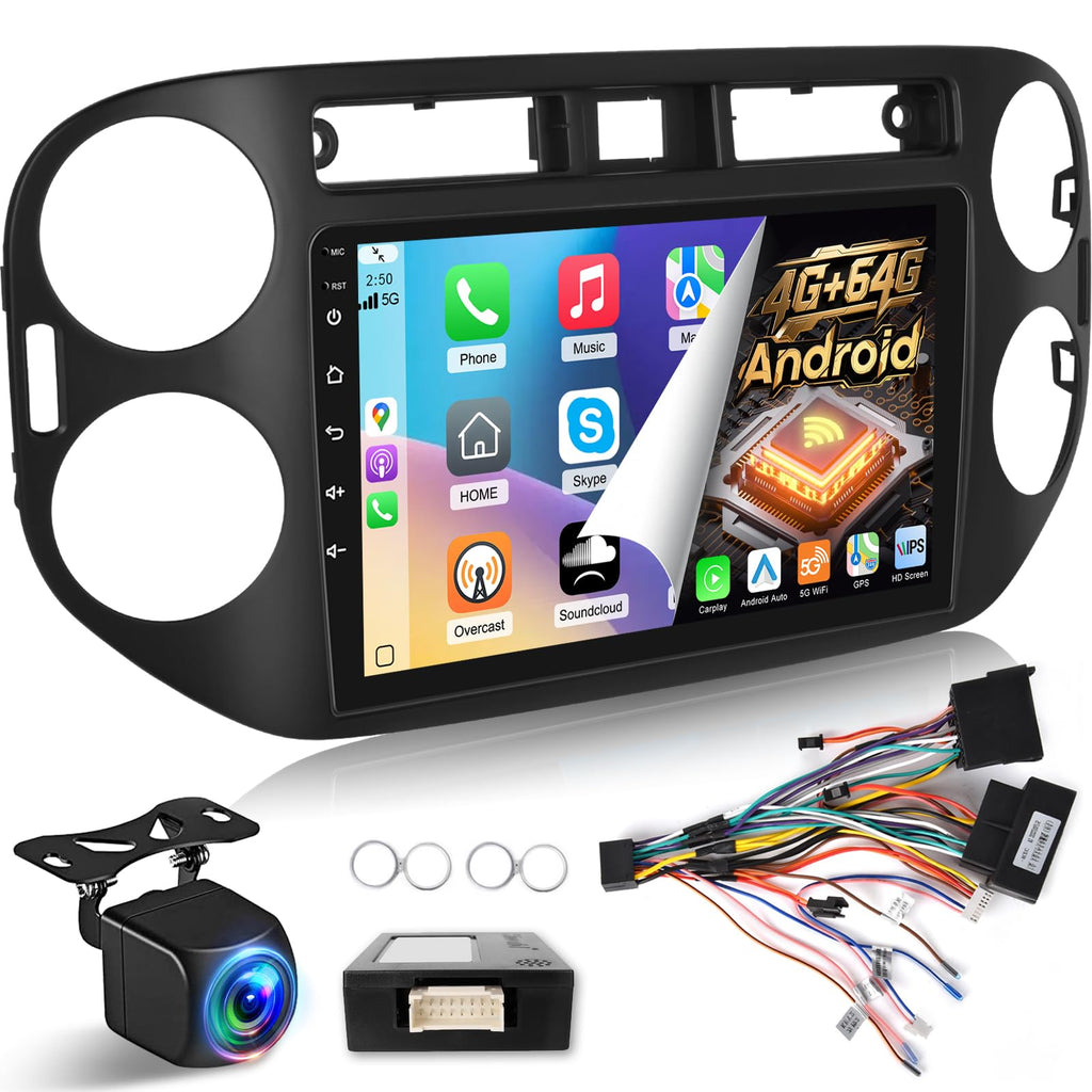 [4+64G] 11.5 inch Large Touch Screen for VW Tiguan 2006-2016: NHOPEEW 2000 * 1200P IPS Incell Touchscreen Tiguan Android Stereo - Carplay, Android Auto, 5G/WiFi, GPS, Custom Homepage + Backup Camera
