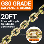 Ratchet Chain Binder & Chain 3/8" x 20' Chain