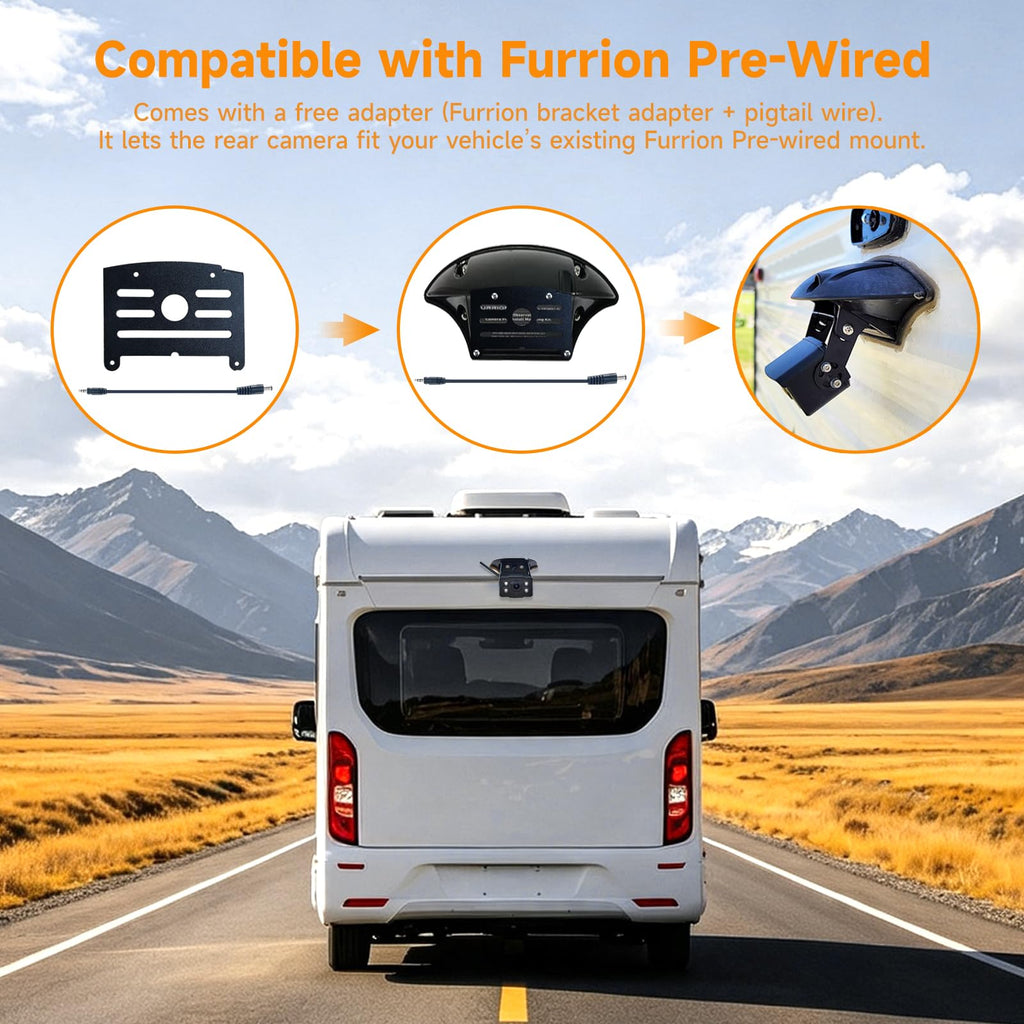 1080P Wireless RV Camera System, IP69 Waterproof Night Vision Backup Camera Side Rear View Camera with 7 Inch HD Monitor for RV Truck Trailer Camper