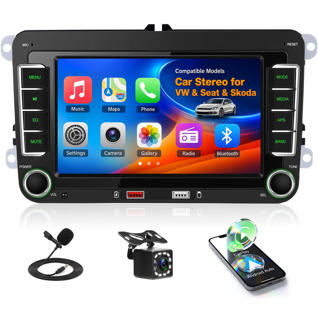 4G+128GB Android 15 Car Stereo for VW Car Radio with Wireless Carplay