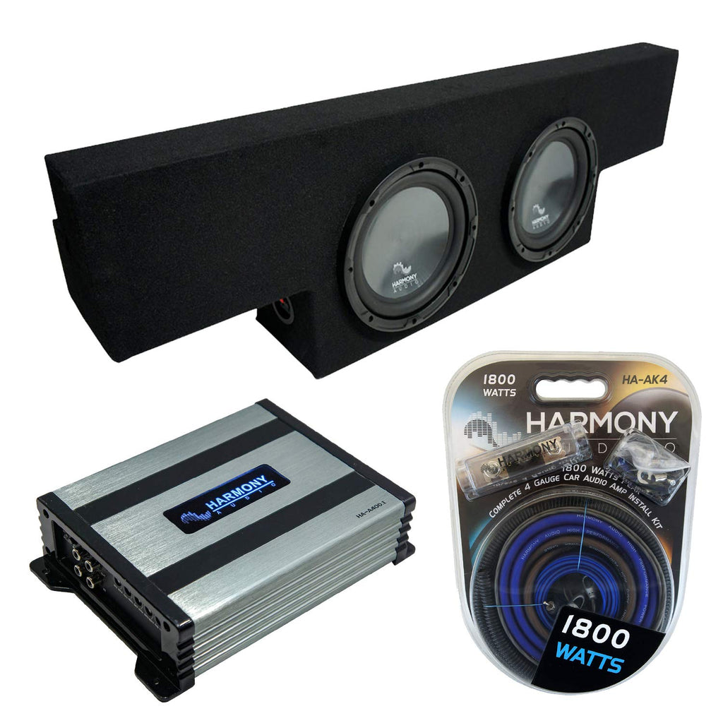 Harmony Audio Dual 10" Subwoofer Box with Amp Fits GMC Sierra Crew 01-06