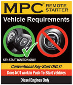 MPC Complete 1-Button Remote Start Kit Compatible with Ford F-250 2011-2016 Diesel - Plug & Play - with T-Harness