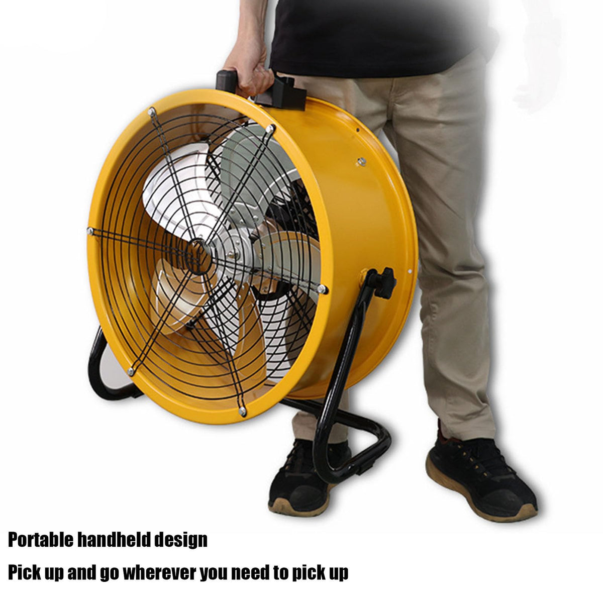 16/20 Inch Heavy Duty Cylinder Axial Air Mover for Workshop, Basement, Confined Space Multifunctional Industrial High Velocity Ventilator Quickly Remove Smoke and Dust,20 inches
