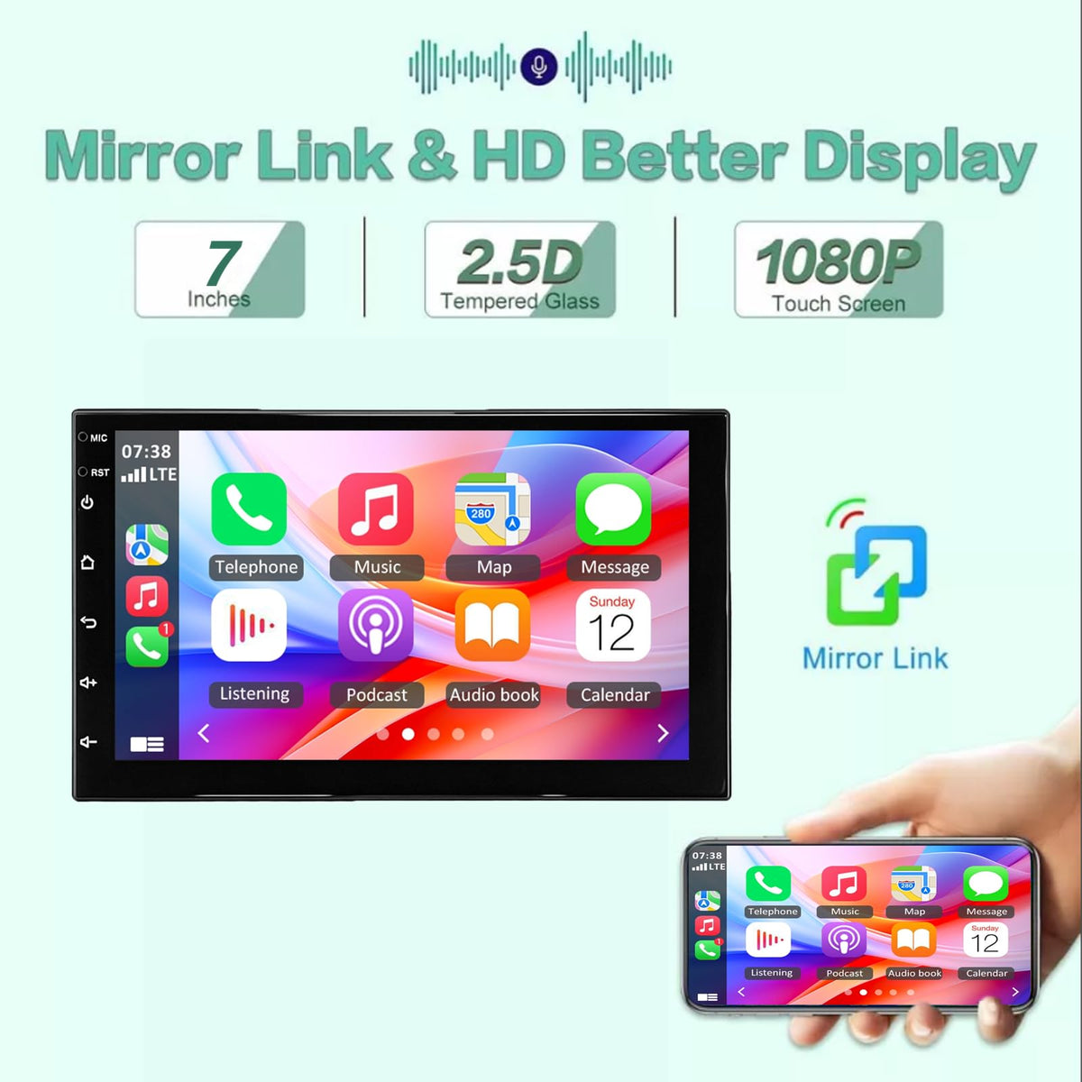 8+256G Car Stereo for Nissan Rogue 2008-2013 Radio Head Unit for Carplay