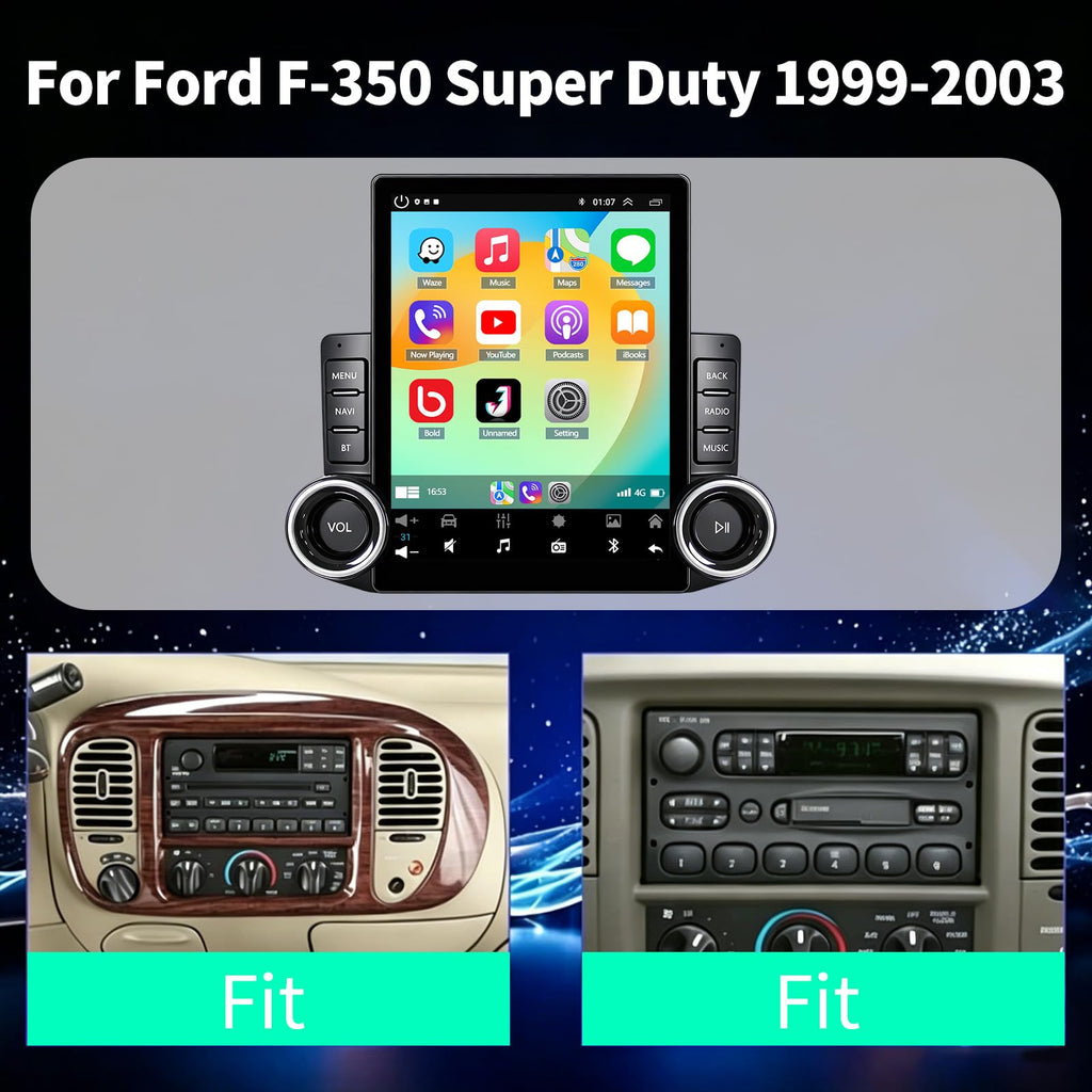 Car Radio for Ford F-350 1999 2000 2001 2002 2003 w/Carplay Android Auto