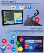 7 in Touchscreen Car Radio Stereo for Pontiac Torrent 2006 Upgrade,Android 13 Double Din Radio for Pontiac Torrent with Wireless Carplay Android Auto,Support WiFi GPS SWC Backup Camera-2+64G