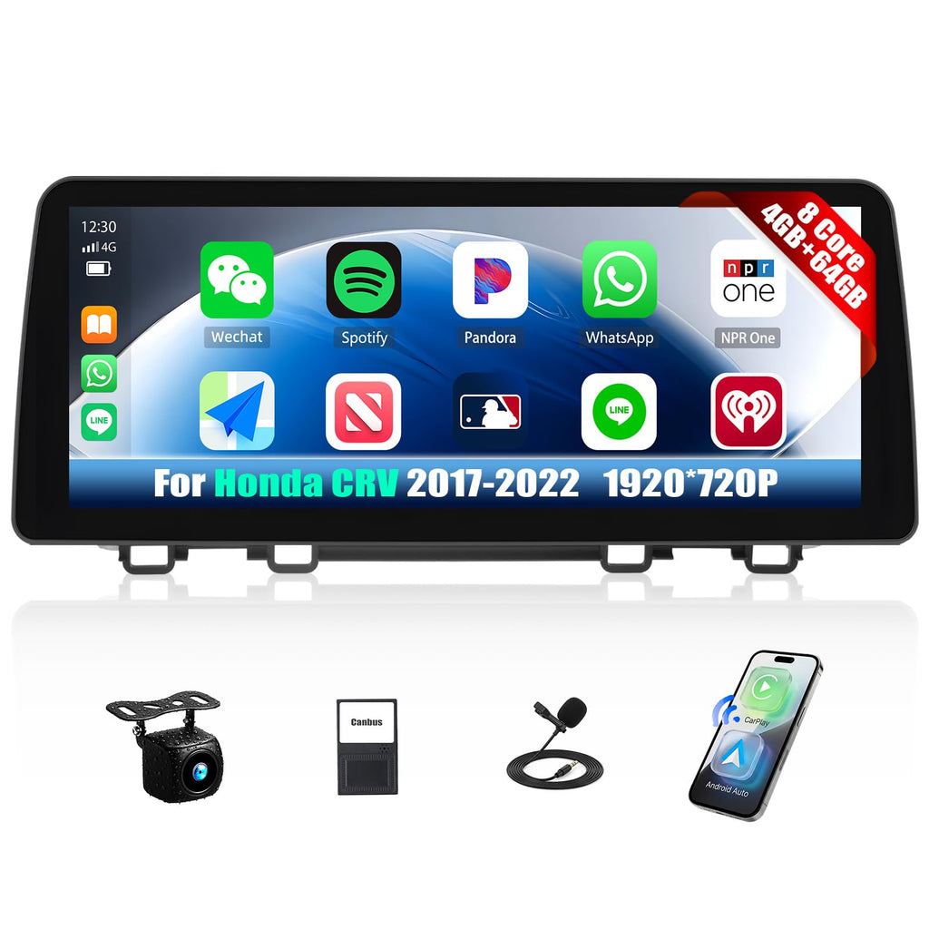 [4+64G] 8-Core 12.3 Inch Android 15 Car Stereo for Honda CRV 2017-2022