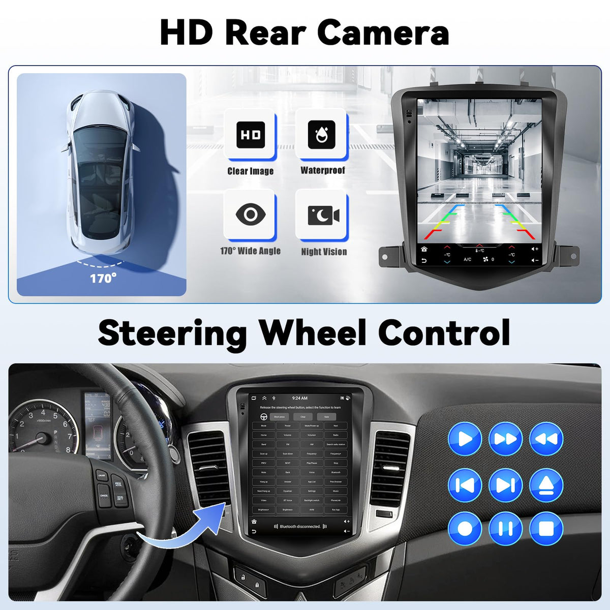 [8Core 4+64G] Android 15 for Chevrolet Chevy Cruze J300 2009-2015 Car Radio