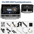 Stereo Radio Dash Kit for Toyota 4Runner Radio 2009-2022, Silver Upper 13.3" Android Head Unit TS10, 4+32G, Wireless CarPlay & Android Auto GPS Navigation AHD Backup Camera