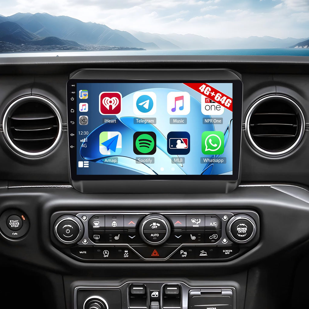 SIXTOP 4G+64G Android Car Stereo Radio for Jeep Wrangler JL Gladiator JT 2018-2021 Wireless Carplay Android Auto 9 Inch Touchscreen GPS Bluetooth 5.0 Head Unit WiFi 6 FM/RDS EQ SWC AHD Backup Camera