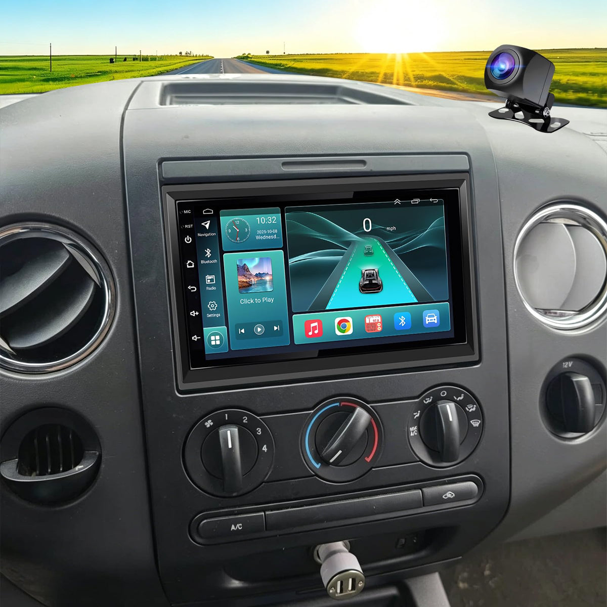 Android 15 Car Radio for Ford F150 2004-2008 Wireless CarPlay Android Auto