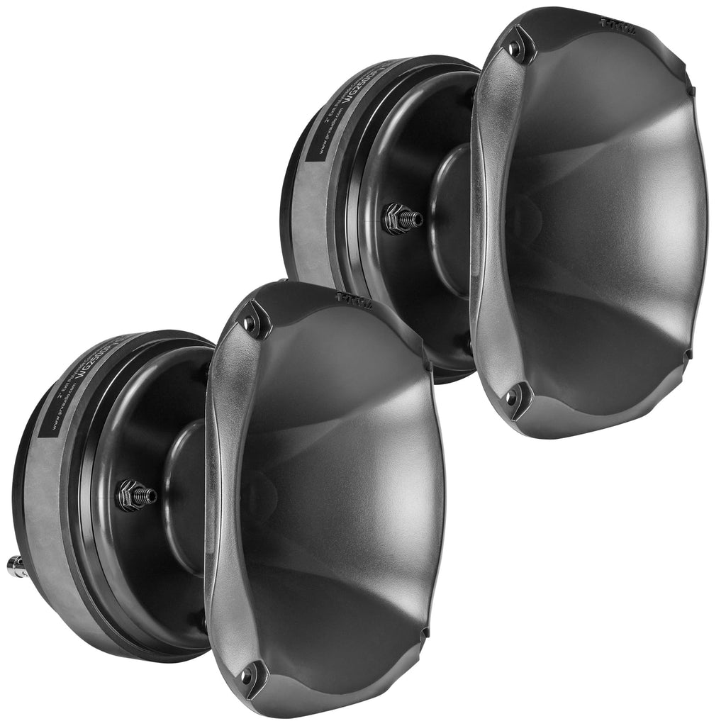 PRV AUDIO 2X WG2500Py Slim 200 Watts 2" Exit Mids & Highs Horn Driver 8 Ohm 107dB PRO Audio Polyimide Compression Driver with Shallow Waveguide (2 Horn Drivers) Bundle 400 Watts