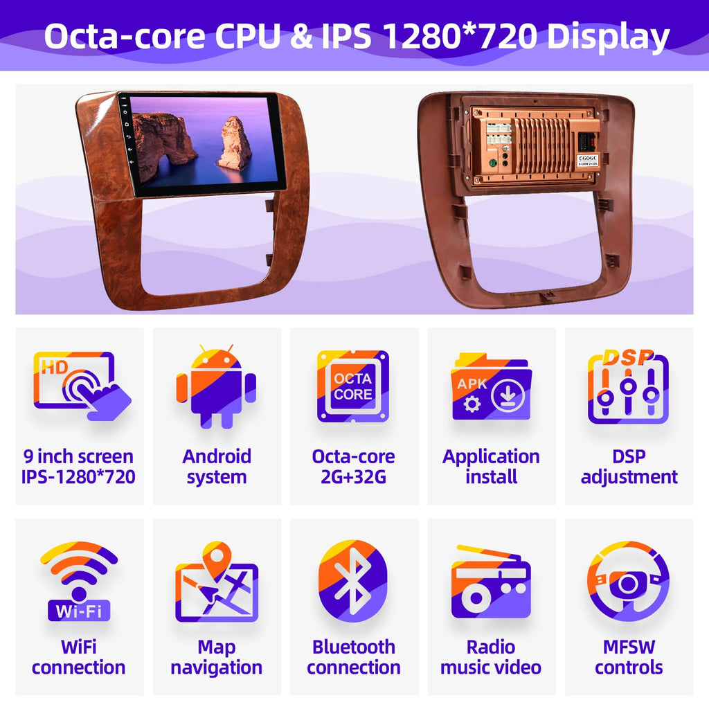 for Chevrolet Tahoe Suburban GMC Yukon 2007-2013 Radio Stereo Carplay Auto
