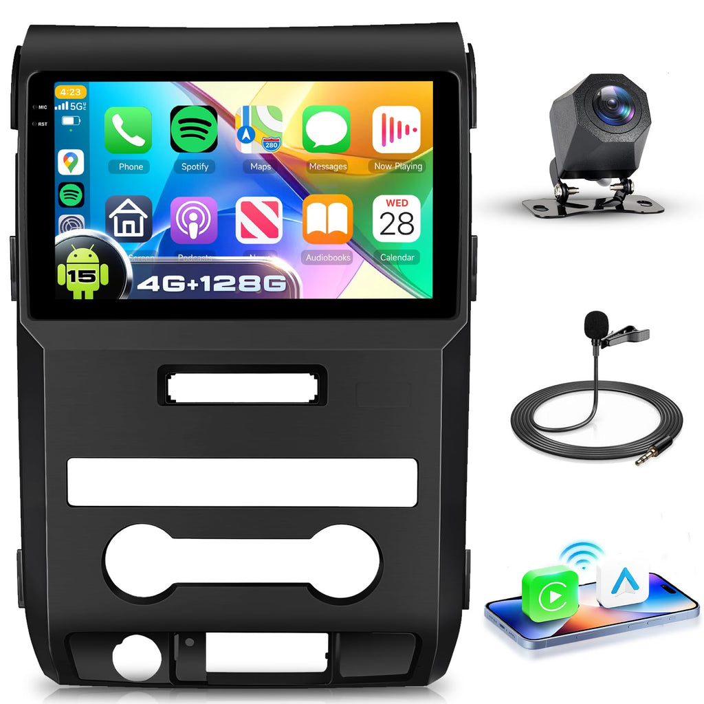 4G+128G Android 15 Car Radio for Ford F150 2009-2014, Wireless CarPlay