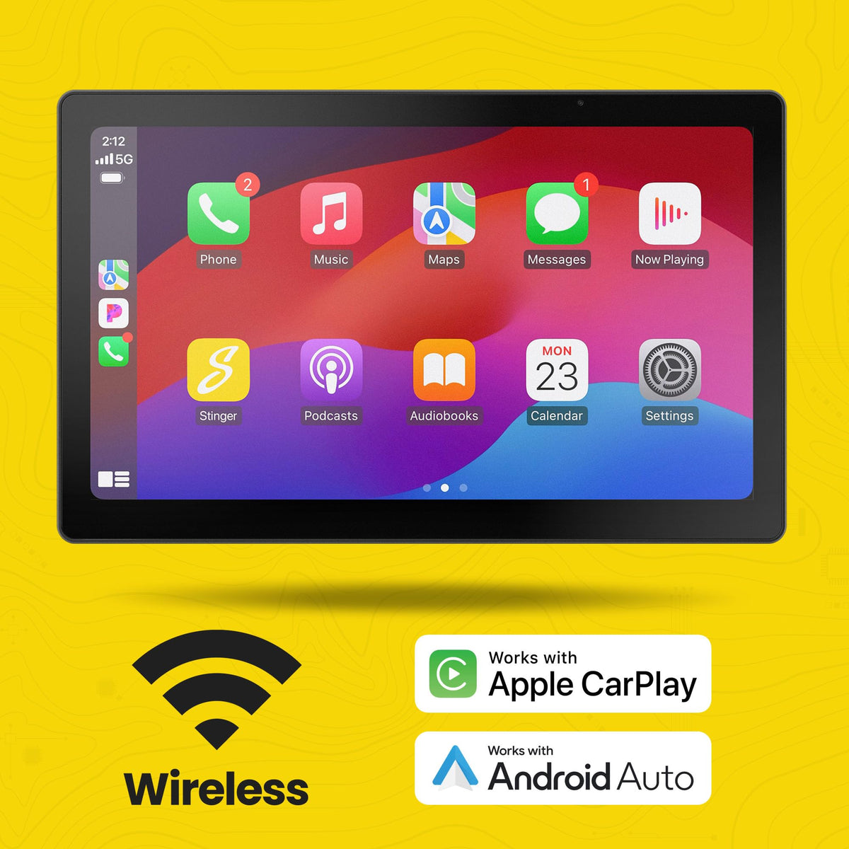 Stinger HORIZON12 12.8” Universal Car Stereo with Wireless Apple CarPlay