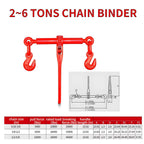 Ratchet Chain Binder Kit, 2 Ton Capacity, 5/16-3/8 Inch Load Binder with G80 Chain and Clevis Grab Hooks for Hauling, Towing, Tie Down - 2 Pieces