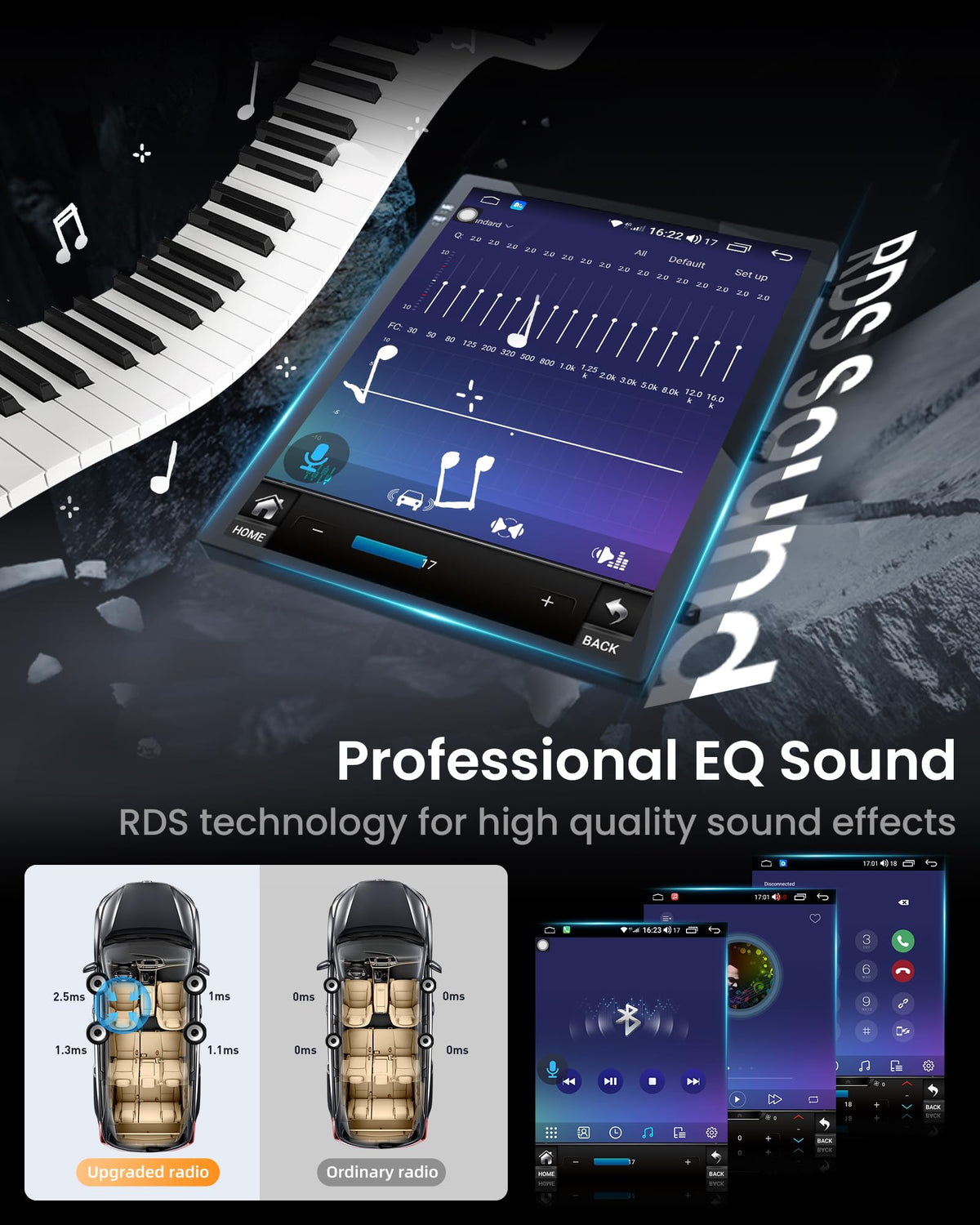 [8Core 4+64GB] Car Radio for Cadillac Escalade SLS 2007-2014: 9.7" TouchScreen Stereo with CarPlay Android Auto 5GWiFi Bluetooth GPS Navigation Split Screen Mirror Link FM AM RDS DSP SWC Backup Camera