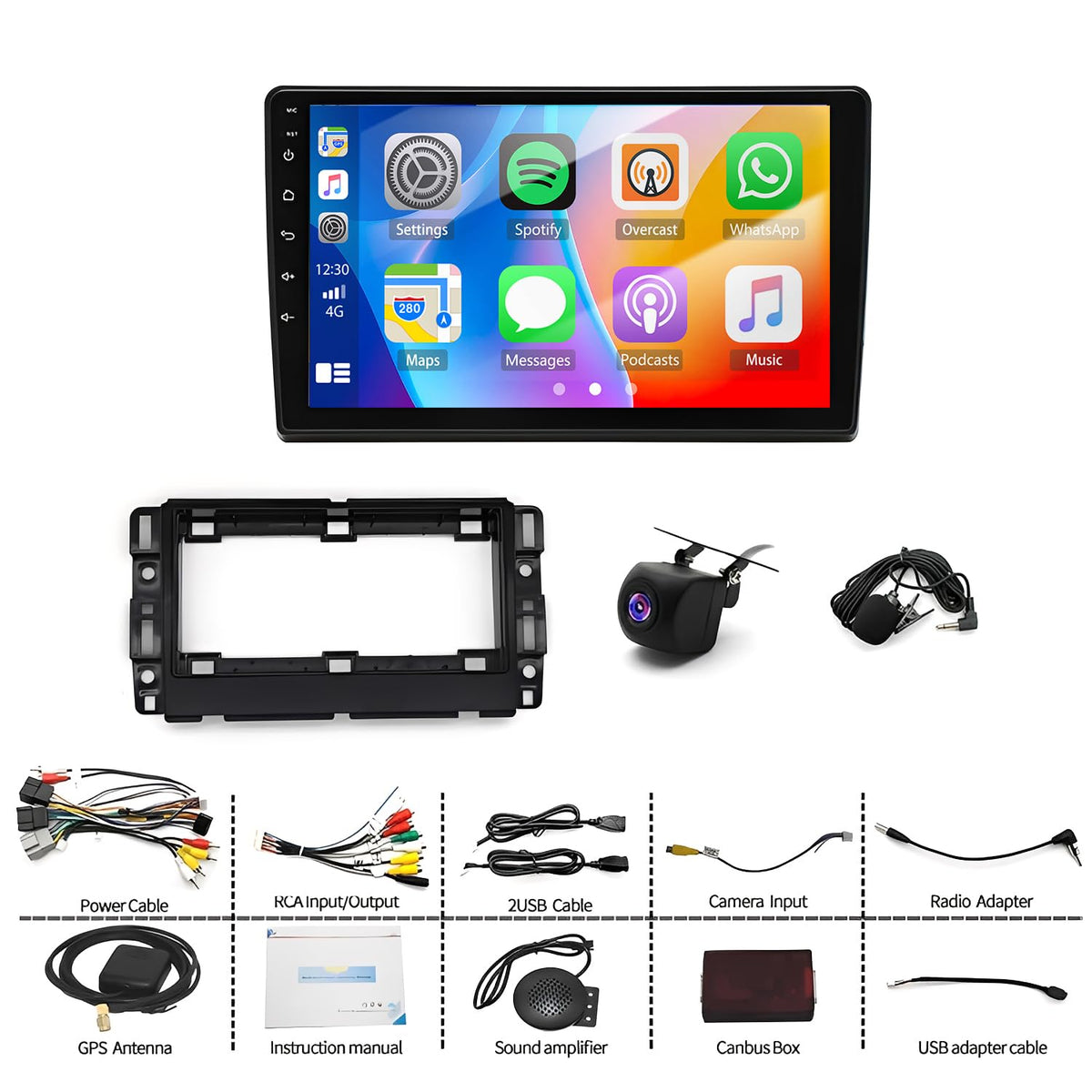 2+64G Android 14 Car Radio Stereo Upgrade for Chevrolet Express 2500 2008-2024 10.1 Inch IPS Touch Screen GPS Navi Head Unit w/Wireless Carplay & Android Auto/FM/SWC/WiFi/Bluetooth/Camera