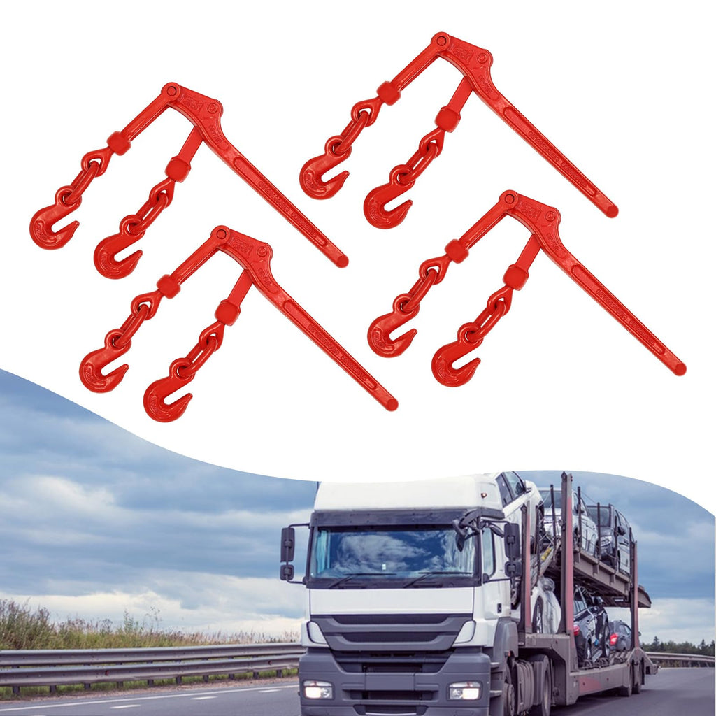 4-Pack Ratchet Binder 5/16-3/8 – 9200 Lbs Heavy-Duty Tie-Downs for Trailers & Trucks | Perfect for Cargo Securing, Industrial Transport & Commercial Hauling