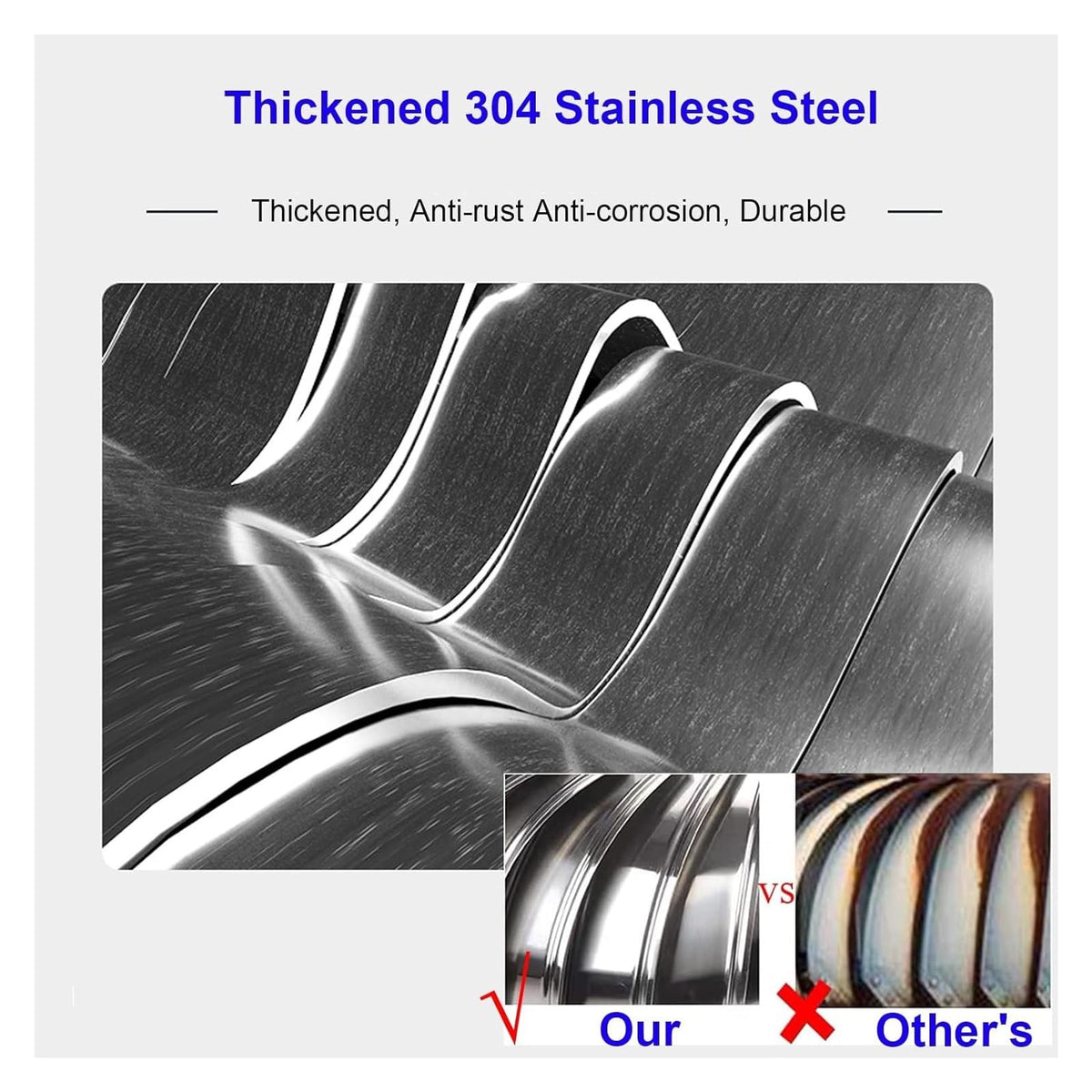 Roof Wind,Stainless Steel Turbine Ntilator NTS 8 10 12Inch No Rust Automatic Silent Pipefit Roof Ntilating Fan, All Purpose Chimney Cowl Rotating Roof NTS Energy-Efficient，300mm