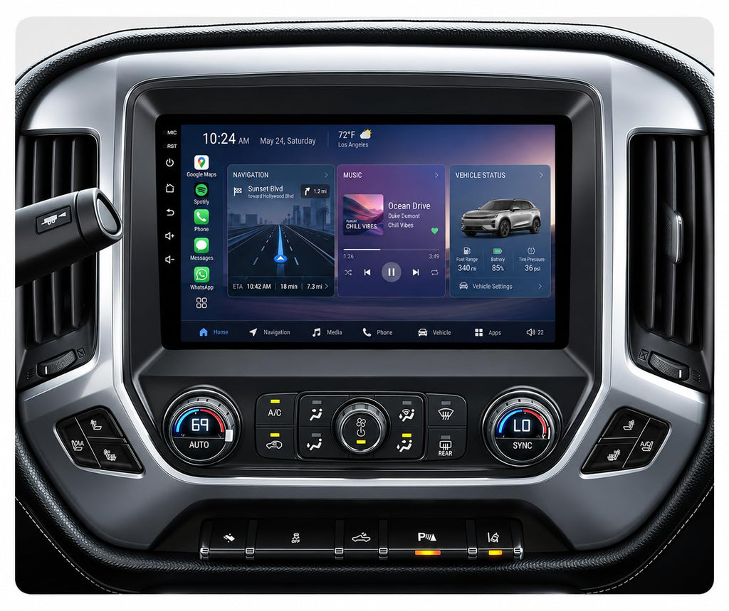 Car Stereo for Chevy Silverado GMC Sierra 2014-2018, CarPlay Android Auto