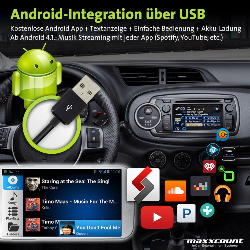 GROM Audio SUB08U3 USB car kit, Compatible with iPhone, Bluetooth, AUX Capable, Compatible with Select* Subaru Cars