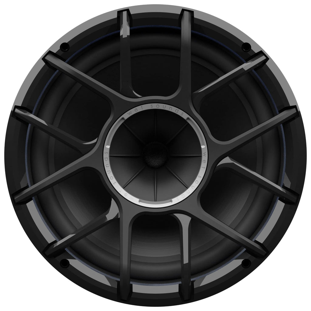 wet sounds REV12 Black HD Tower Speaker with XZ Black Zero Style Grille Black X-Mount Kit
