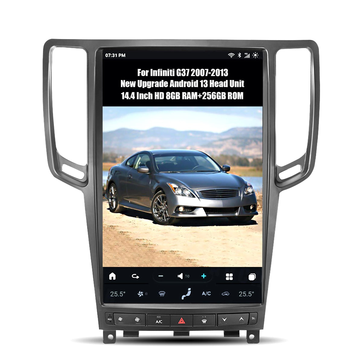 14.4" Car Radio for Infiniti G37 2007-2013, 8GB+256GB, Black
