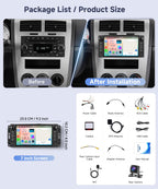 6G+128G Android Car Stereo for Dodge Ram 1500 2008-2012 Jeep Wrangler JK 2007-2018 with Wireless CarPlay Android Auto, Orderich 7 Inch Car Radio GPS Navigation WIFI SWC Bluetooth FM with Backup Camera
