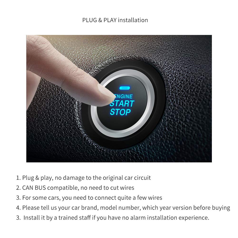 EC002PP-T2 Remote Starter PKE kit Push Start Button fit for Select Toyota Camry CAN Bus Compatible (Fit for Key Start Petrol Camry 2006-2014)
