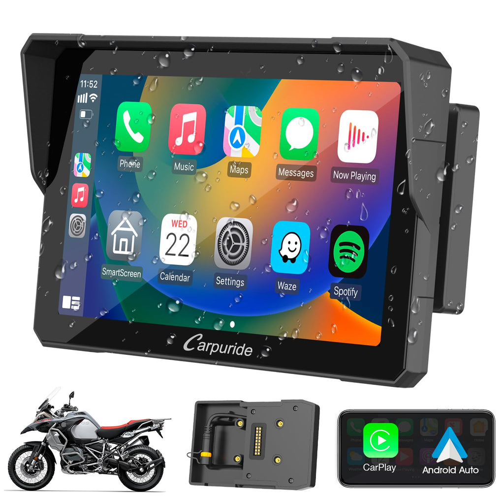 Carpuride W603B 6.3" Motorcycle Carplay Screen for R1200GS R1250GS S1000XR