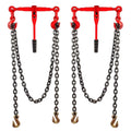 Ratchet Chain Binder Kit, 2 Ton Capacity, 5/16-3/8 Inch Load Binder with G80 Chain and Clevis Grab Hooks for Hauling, Towing, Tie Down - 2 Pieces