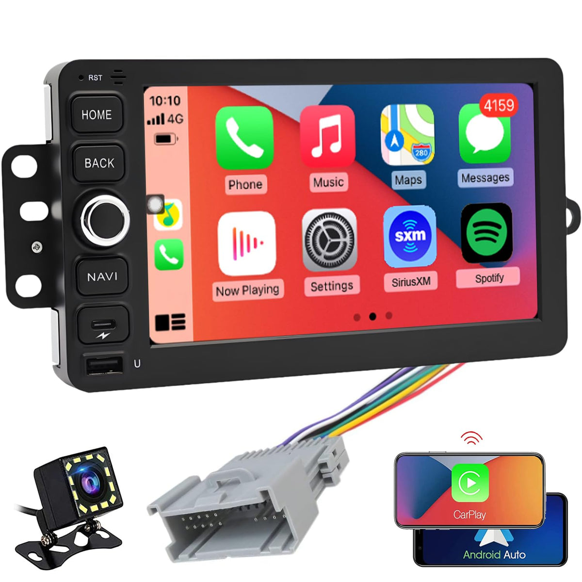 QLED Radio for Chevy Chevrolet Silverado SSR Tahoe 2003-2006,GMC Siera Yukon 2003-2006,Hummer H2 2003-2007,CarPlay Android Auto Ready,Touch Screen Stereo,Free Back Camera