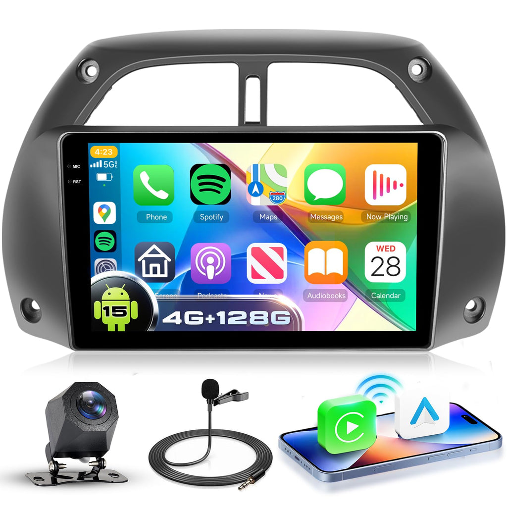 8 CORE 6G+128G Car Radio for Toyota RAV4 2001-2006, Wireless Carplay