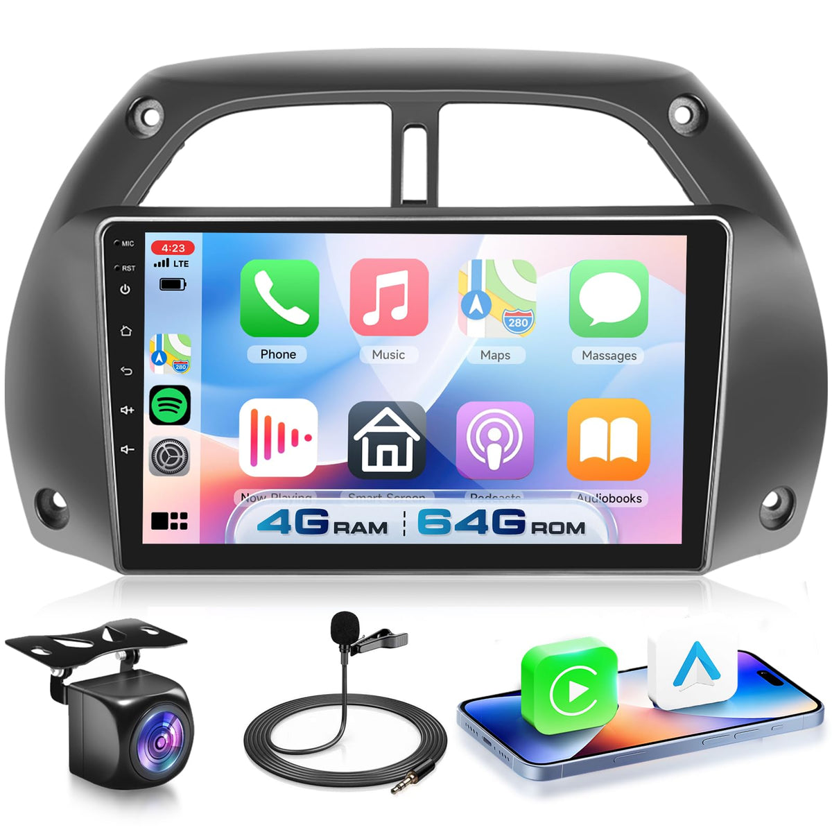 8 CORE 6G+128G Car Radio for Toyota RAV4 2001-2006, Wireless Carplay